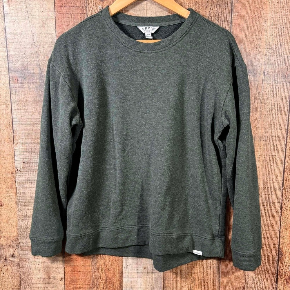 Orvis Soft Modal Olive Green Crewneck Sweatshirt Casual Outdoor Gorpcore Medium